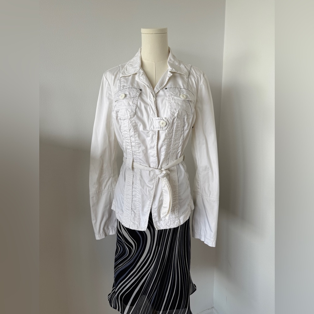 Just B. White Utility Belted Jacket — S